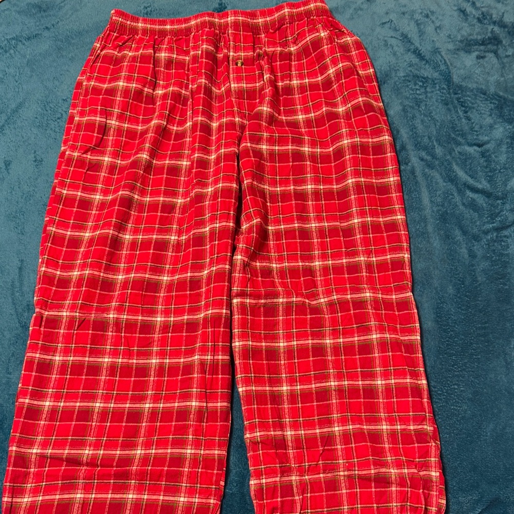 Disney Men's Red Plaid Pajama Bottoms